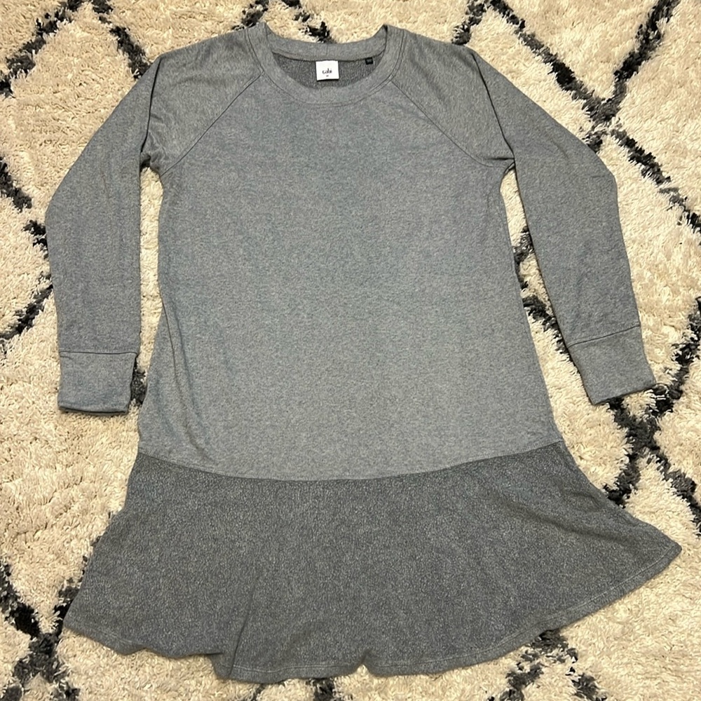 Cabi Gray Flashdance French Terry Drop Waist Dress size Medium